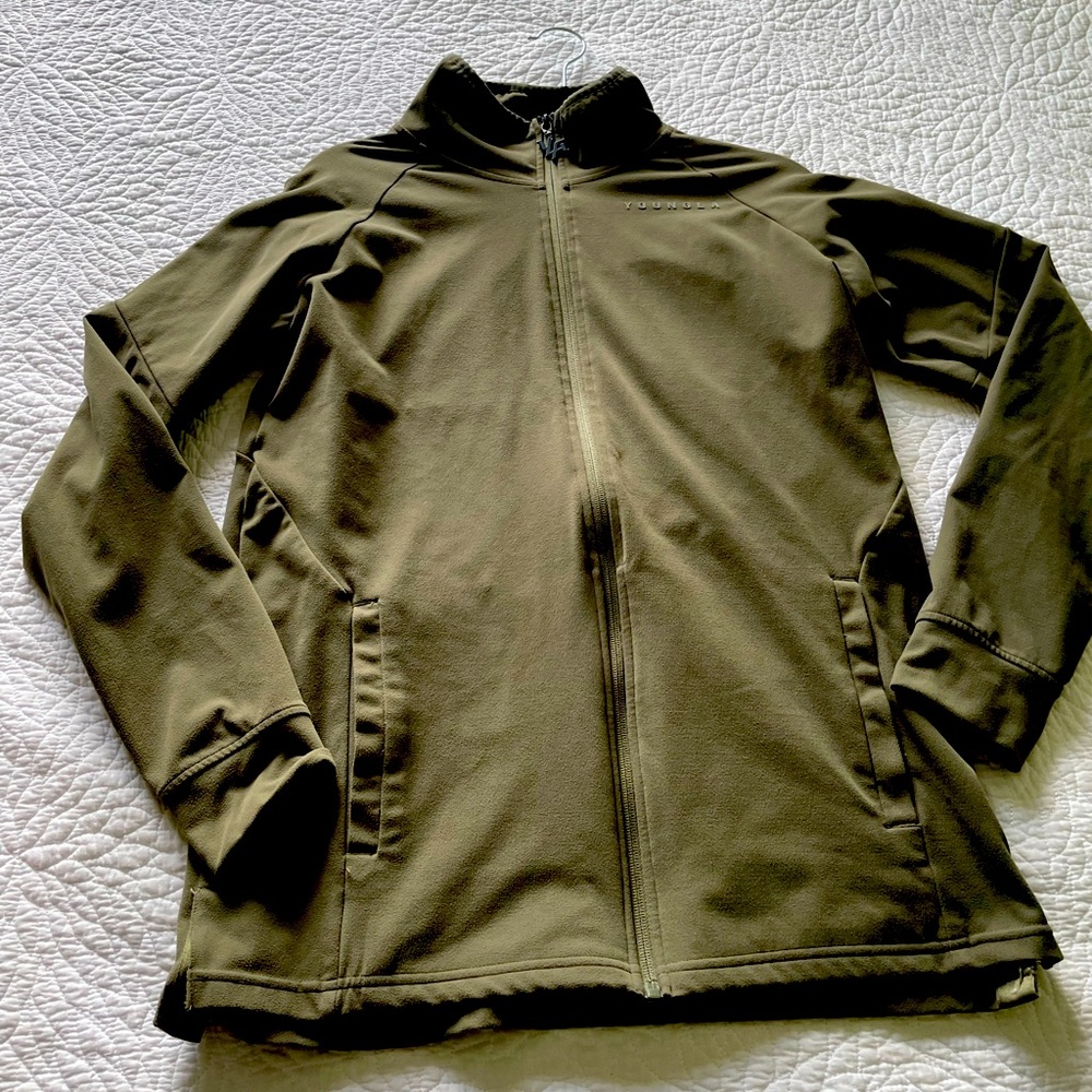 mens YoungLA Army Green Zip Jacket Size Small/Womens Size M-L